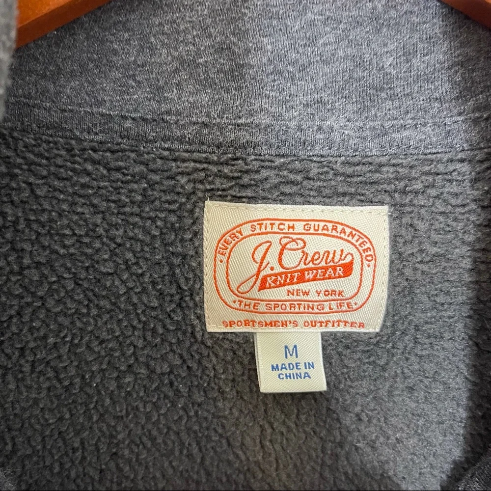 J. CREW Knitwear Men’s Summit Zip Up Sweater Track Jacket Size M Gray Athleisure
